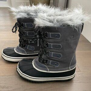 Outbound 3M Thinsolate Water Res SuedeManmade Winter Boots Frost Grey Blk 9